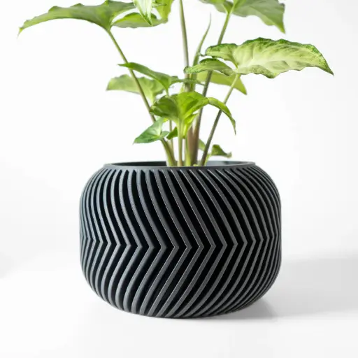 The Ervon Planter Pot with Drainage Tray | Modern & Unique Home Decor- 0086