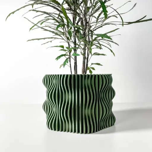 The Muxel Planter Pot with Drainage Tray | Modern & Unique Home Decor- 0087
