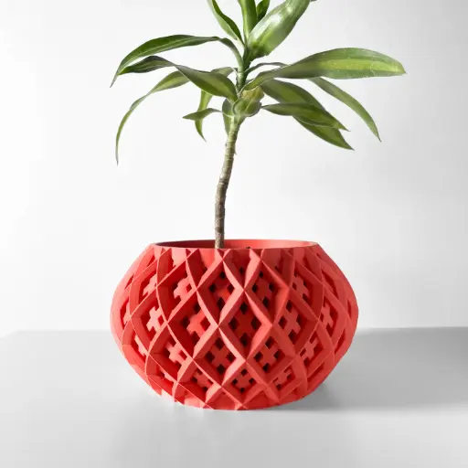 The Rokio Planter Pot with Drainage Tray | Modern & Unique Home Decor- 0115