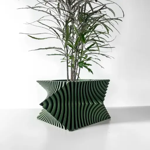 The Anio Planter Pot with Drainage Tray | Modern & Unique Home Decor- 0130
