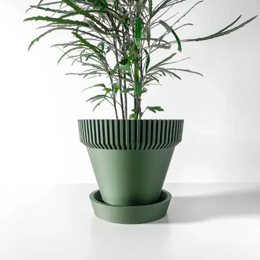 The Nari Planter Pot with Drainage Tray | Modern & Unique Home Decor- 0135