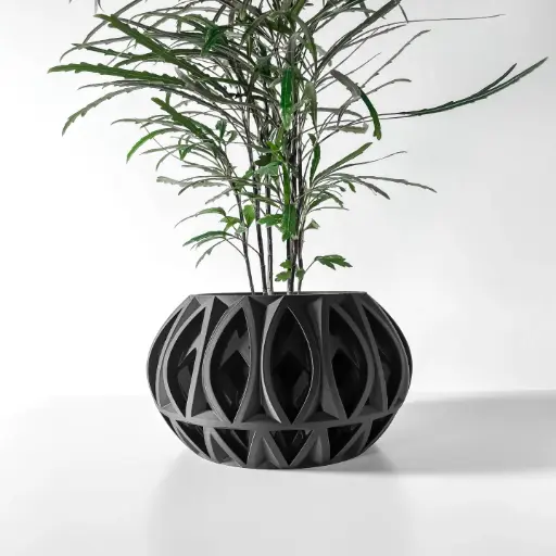 The Ando Planter Pot with Drainage Tray | Modern & Unique Home Decor- 0139